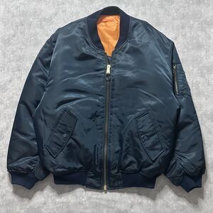 Vintage Flyers MA-1 Navy Blue Bomber Intermediate Jacket Size Large
